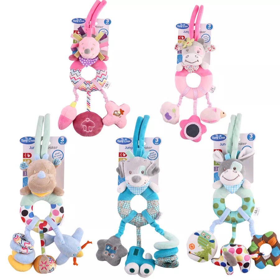 Baby Rattle Toys Early Educational Dolls Newborn Cartoon Animal Infant Toddler 0-12 Months Plush Mobile Ring Bell Toy speelgoed