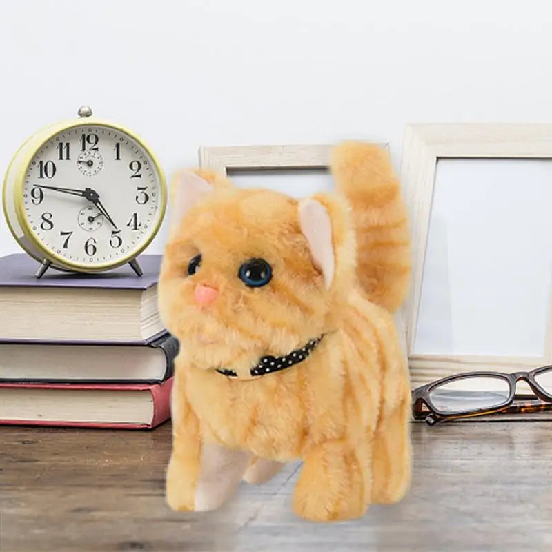 Robot Cat Plush Cute Electronic Pet Voice Control Robot Cat Walking Simulation Smart Cat Meow Pet Cat Toy for Girls Baby Kids